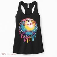 Ice Cream Drip Baseball Stuff Baseball Drip  Women's Tank Top thumb 0