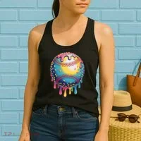 Ice Cream Drip Baseball Stuff Baseball Drip  Women's Tank Top thumb 2