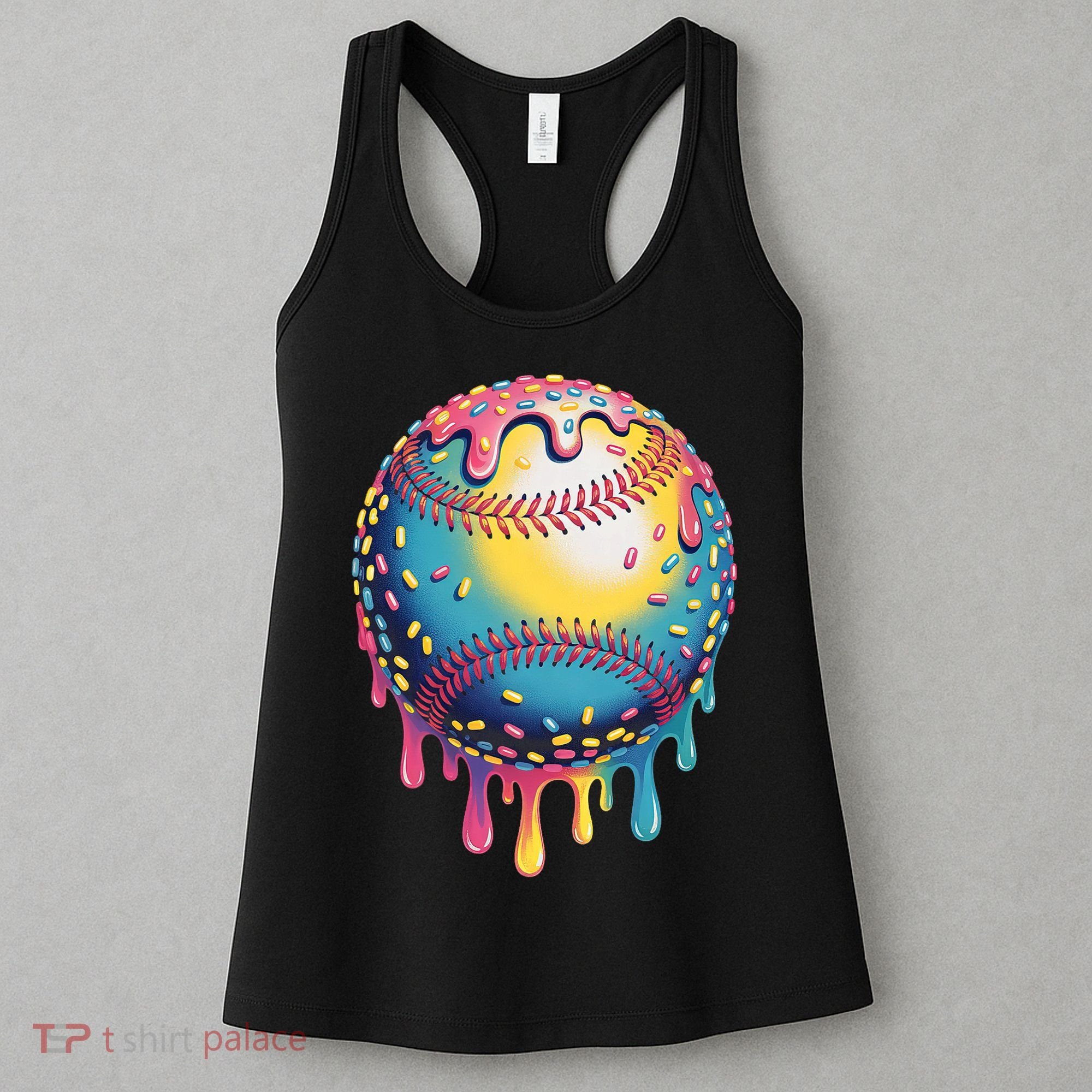 Ice Cream Drip Baseball Stuff Baseball Drip  Women's Tank Top