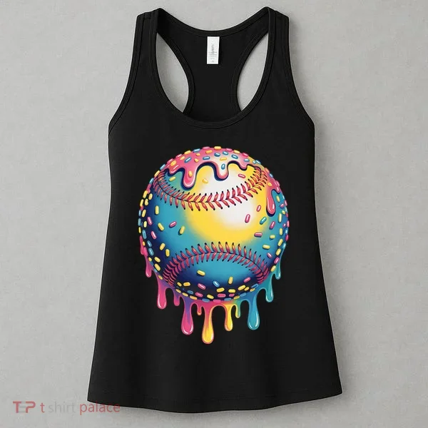 Ice Cream Drip Baseball Stuff Baseball Drip  Women's Tank Top