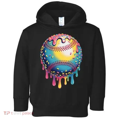 Ice Cream Drip Baseball Stuff Baseball Drip  Toddler Hoodie
