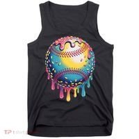 Ice Cream Drip Baseball Stuff Baseball Drip  Tank Top thumb 0