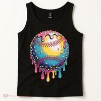 Ice Cream Drip Baseball Stuff Baseball Drip  Tank Top thumb 2
