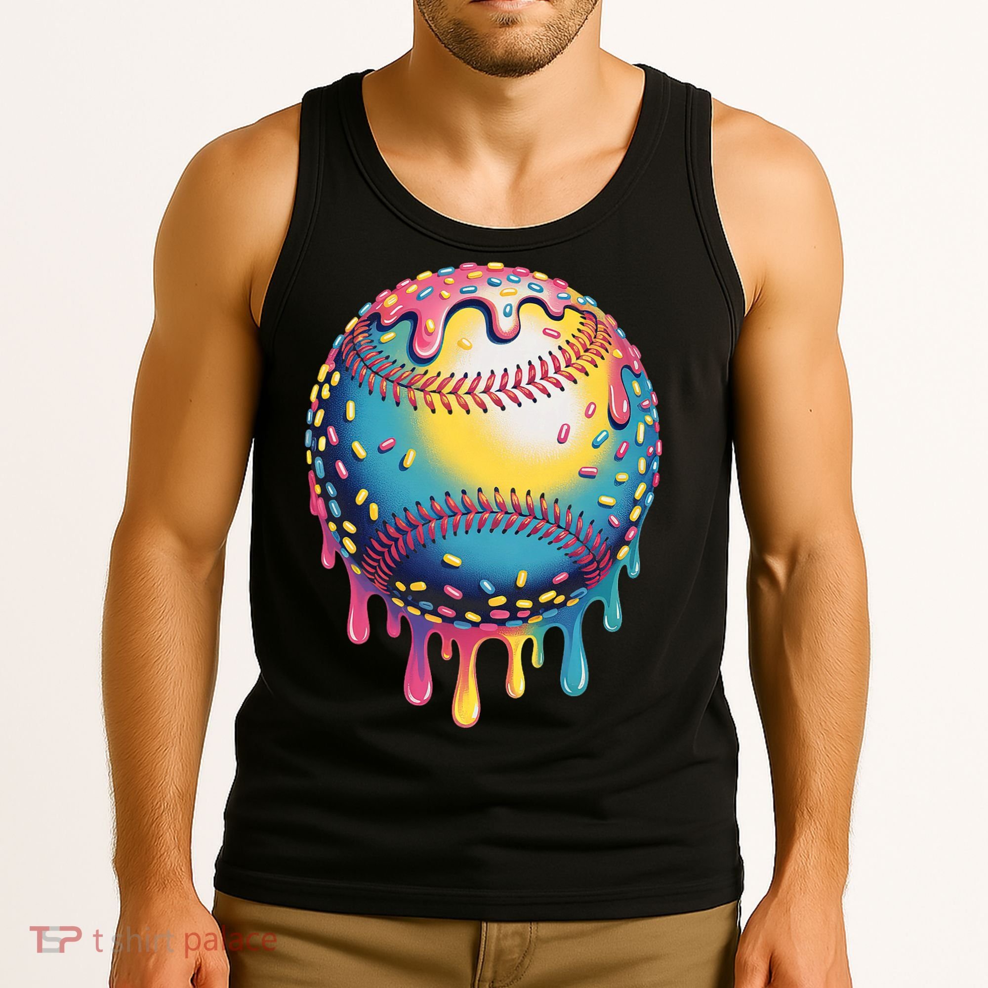 Ice Cream Drip Baseball Stuff Baseball Drip  Tank Top