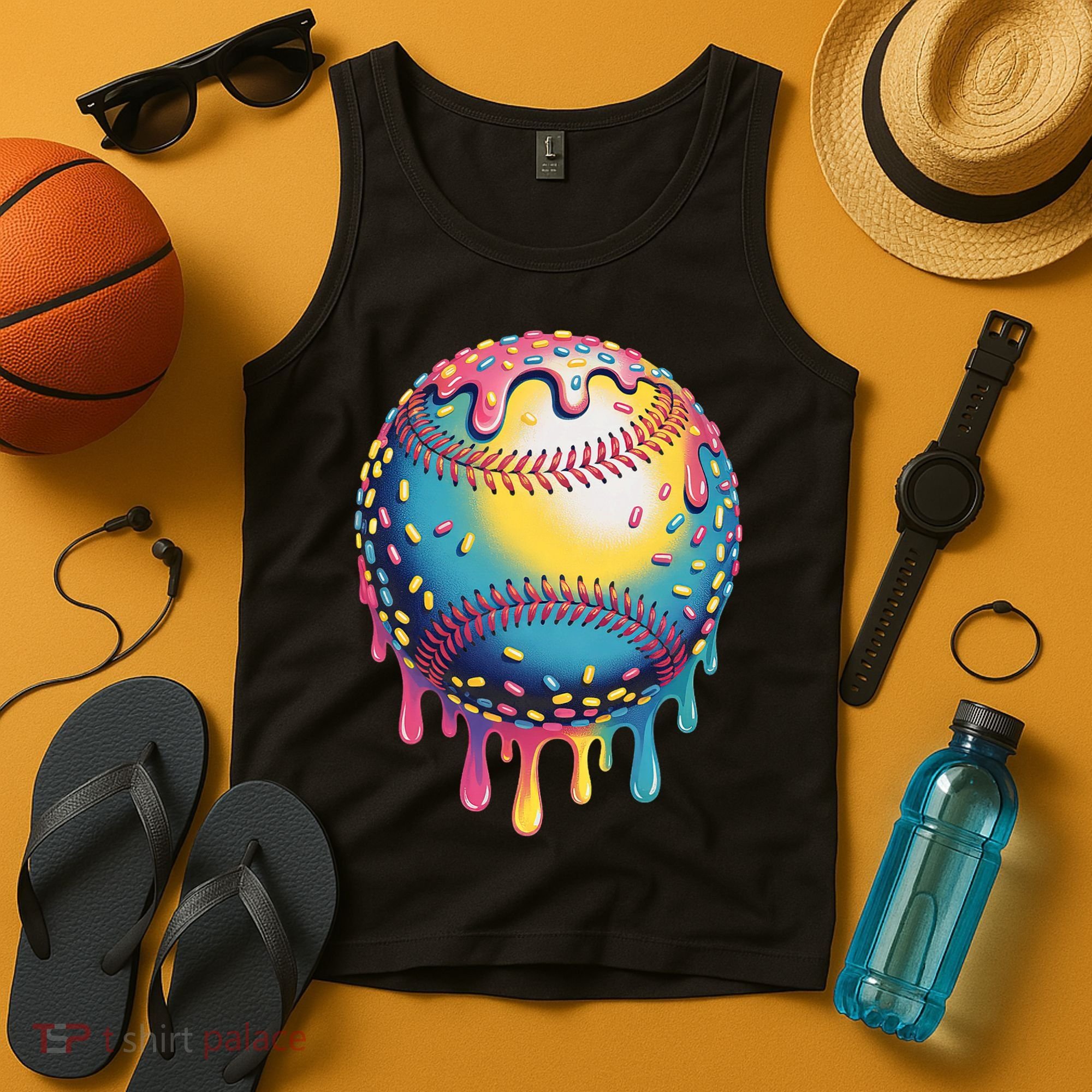 Ice Cream Drip Baseball Stuff Baseball Drip  Tank Top
