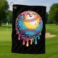 Ice Cream Drip Baseball Stuff Baseball Drip  Golf Towel thumb 1