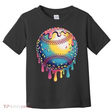 Ice Cream Drip Baseball Stuff Baseball Drip  Toddler T-Shirt