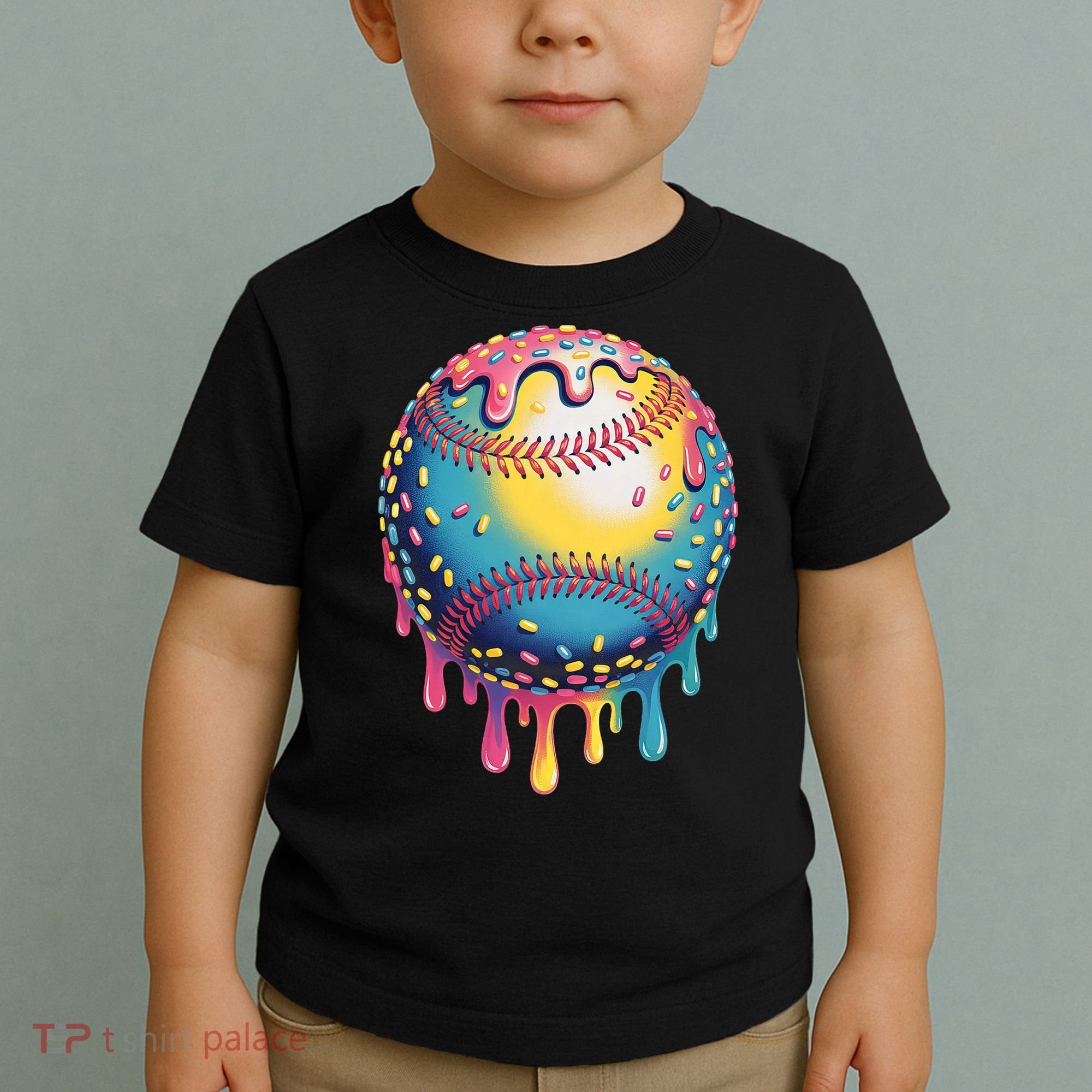 Ice Cream Drip Baseball Stuff Baseball Drip  Toddler T-Shirt