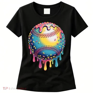 Ice Cream Drip Baseball Stuff Baseball Drip Women's T-Shirt