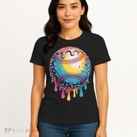 Ice Cream Drip Baseball Stuff Baseball Drip  Women's T-Shirt thumb 4