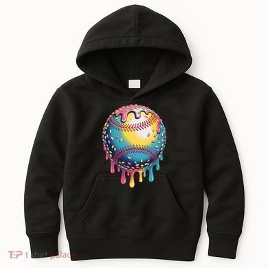 Ice Cream Drip Baseball Stuff Baseball Drip  Kids Hoodie