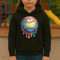 Ice Cream Drip Baseball Stuff Baseball Drip  Kids Hoodie thumb 3