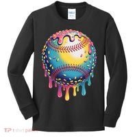 Ice Cream Drip Baseball Stuff Baseball Drip  Kids Long Sleeve Shirt thumb 0