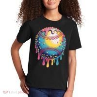 Ice Cream Drip Baseball Stuff Baseball Drip  Kids T-Shirt thumb 2