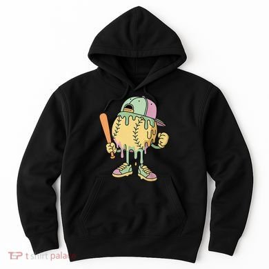 Ice Cream Drip Baseball Spots Retro Hoodie