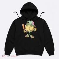 Ice Cream Drip Baseball Spots Retro Hoodie thumb 0