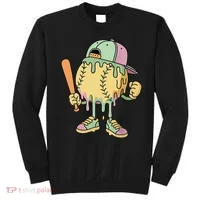 Ice Cream Drip Baseball Spots Retro Sweatshirt thumb 0