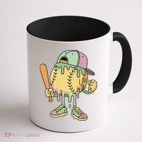 Ice Cream Drip Baseball Spots Retro Coffee Mug thumb 1