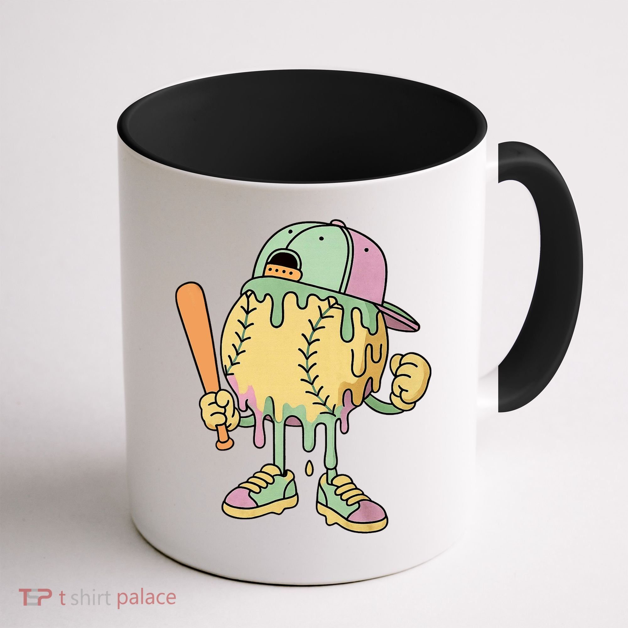 Ice Cream Drip Baseball Spots Retro Coffee Mug