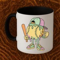 Ice Cream Drip Baseball Spots Retro Coffee Mug thumb 2