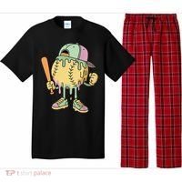 Ice Cream Drip Baseball Spots Retro Pajama Set thumb 0