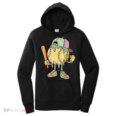 Ice Cream Drip Baseball Spots Retro Women's Hoodie