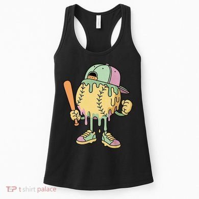Ice Cream Drip Baseball Spots Retro Women's Tank Top