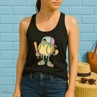 Ice Cream Drip Baseball Spots Retro Women's Tank Top thumb 2