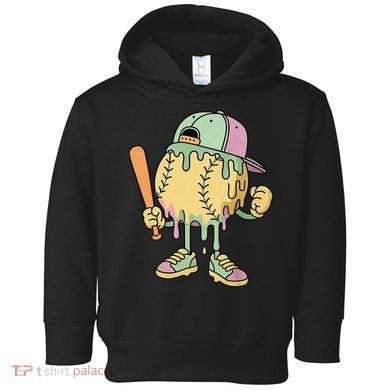 Ice Cream Drip Baseball Spots Retro Toddler Hoodie