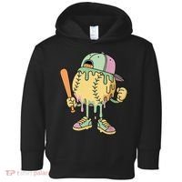 Ice Cream Drip Baseball Spots Retro Toddler Hoodie thumb 0