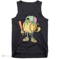 Ice Cream Drip Baseball Spots Retro Tank Top thumb 0