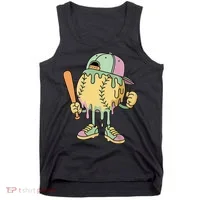 Ice Cream Drip Baseball Spots Retro Tank Top thumb 0