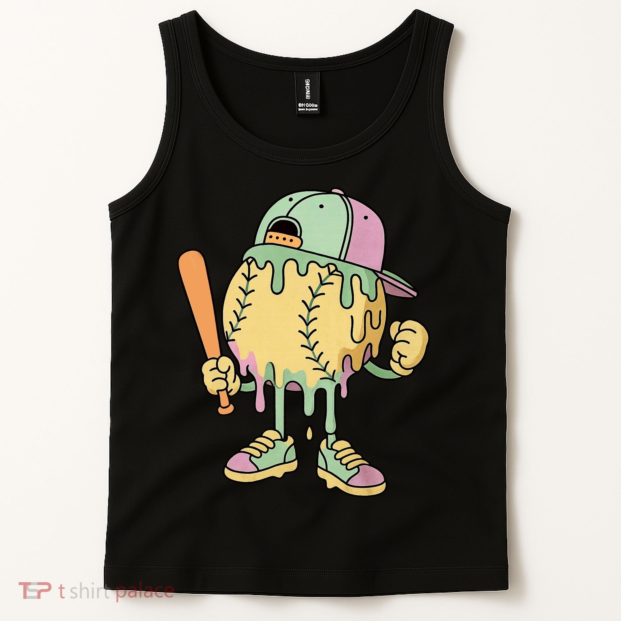 Ice Cream Drip Baseball Spots Retro Tank Top