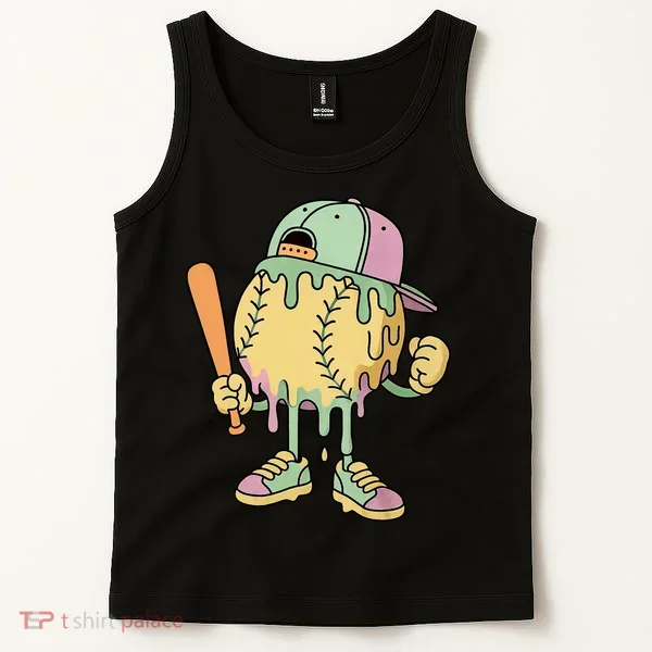 Ice Cream Drip Baseball Spots Retro Tank Top