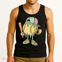 Ice Cream Drip Baseball Spots Retro Tank Top thumb 3