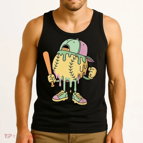 Ice Cream Drip Baseball Spots Retro Tank Top
