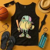 Ice Cream Drip Baseball Spots Retro Tank Top thumb 4