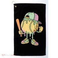 Ice Cream Drip Baseball Spots Retro Golf Towel thumb 0