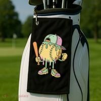 Ice Cream Drip Baseball Spots Retro Golf Towel thumb 2