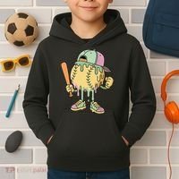 Ice Cream Drip Baseball Spots Retro Kids Hoodie thumb 2