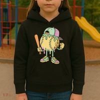 Ice Cream Drip Baseball Spots Retro Kids Hoodie thumb 3