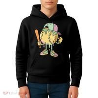 Ice Cream Drip Baseball Spots Retro Kids Hoodie thumb 4