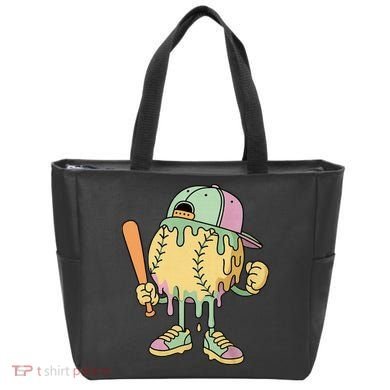 Ice Cream Drip Baseball Spots Retro Tote Bag