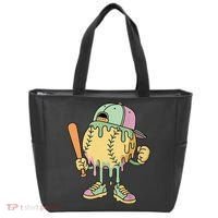 Ice Cream Drip Baseball Spots Retro Tote Bag thumb 0