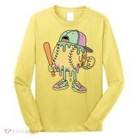 Ice Cream Drip Baseball Spots Retro Long Sleeve Shirt thumb 0