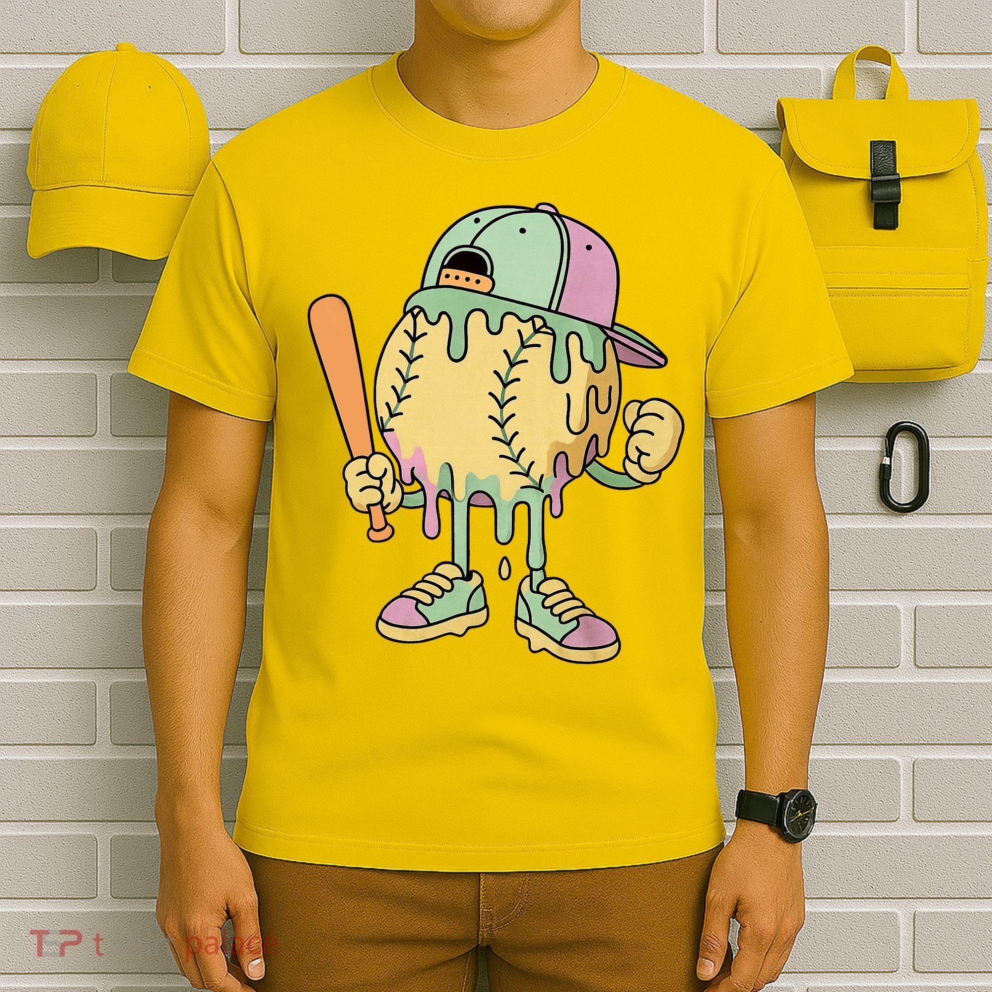 Ice Cream Drip Baseball Spots Retro T-Shirt