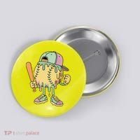 Ice Cream Drip Baseball Spots Retro Button thumb 0