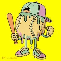 Ice Cream Drip Baseball Spots Retro Baby Bodysuit thumb 2