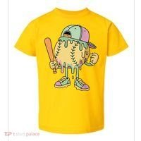 Ice Cream Drip Baseball Spots Retro Toddler T-Shirt thumb 0