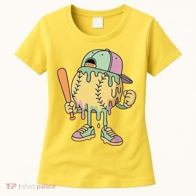 Ice Cream Drip Baseball Spots Retro Women's T-Shirt